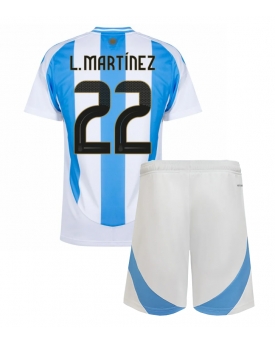 Argentina Lautaro Martinez #22 Maglia Gara Casa Repliche Copa America 2024 Bambino